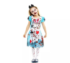 Costume Alice Zombie, robe bleue classique pour filles et adolescentes