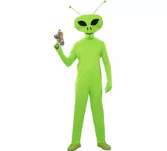 Costume d'extraterrestre classique vert avec masque pour homme