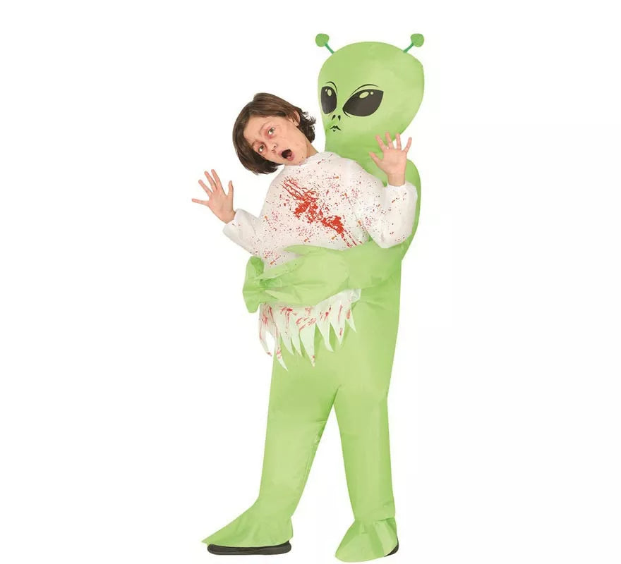 Translation missing: fr.Disfraz de Alien verde hinchable o inflable para niño