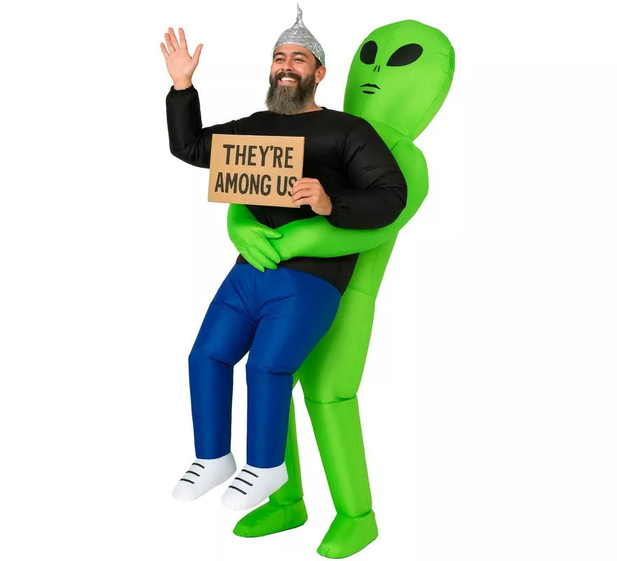 Translation missing: fr.Disfraz de Alíen verde Hinchable para hombre