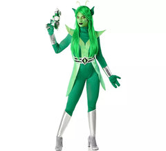 Déguisement Alien vert et argent femme