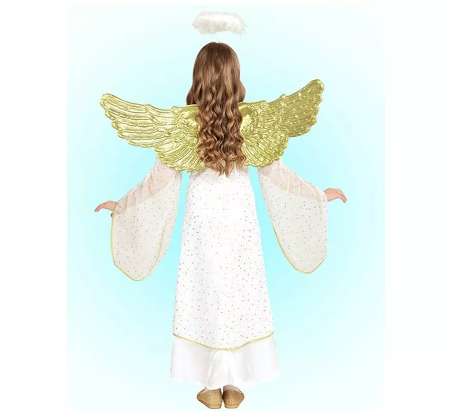 Translation missing: fr.Disfraz de Ángel blanco y dorado para niña
