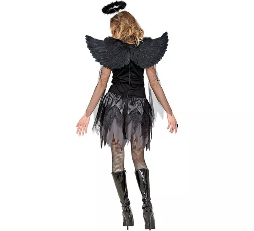 Disfraz de Ángel negro con Alas para mujer