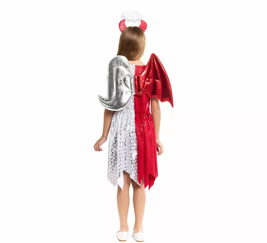 Translation missing: fr.Disfraz de Ángel y Demonio con Alas y Cuernos para niña