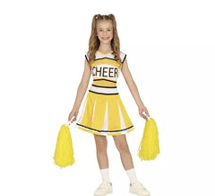 Déguisement de pom-pom girl jaune fille