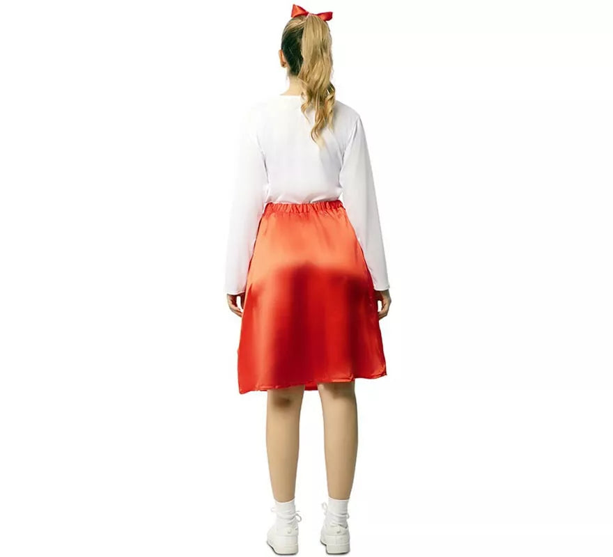 Translation missing: fr.Disfraz de Animadora años 50 rojo y blanco para mujer