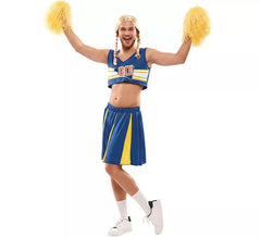 Déguisement de Cheerleader Bleu et Jaune pour homme