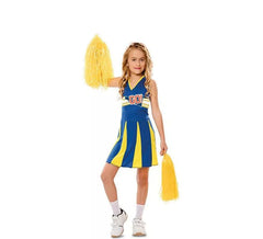 Déguisement de Cheerleader Bleu et Jaune pour fille