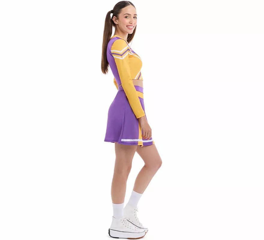 Translation missing: fr.Disfraz de Animadora Cheerleader morado para mujer