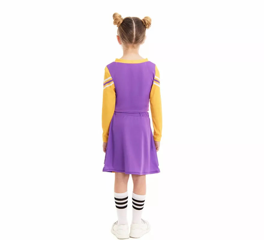 Translation missing: fr.Disfraz de Animadora Cheerleader morado para niña