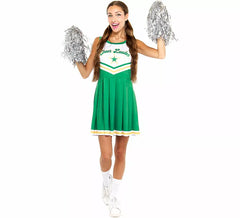 Costume de pom-pom girl verte pour femmes