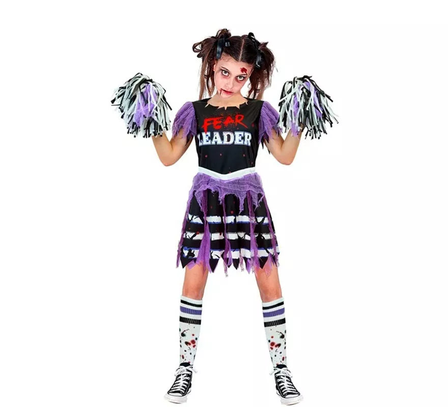 Translation missing: fr.Disfraz de Animadora Cheerleader Zombie para niña
