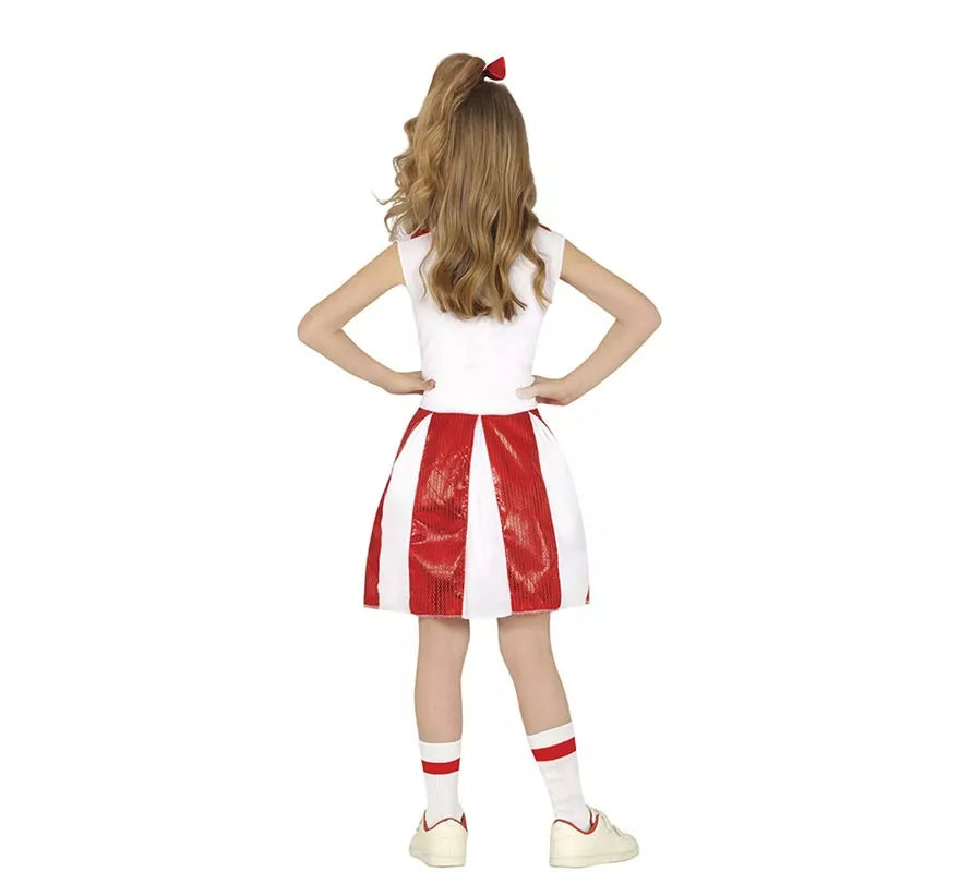 Disfraz de Animadora con lentejuelas rojas para niña