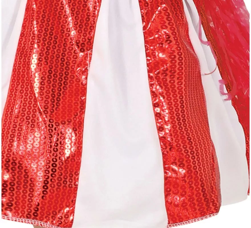 Translation missing: fr.Disfraz de Animadora con lentejuelas rojas para niña