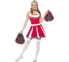 Déguisement de pom-pom girl rouge pour femme