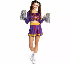 Costume de pom-pom girl zombie sanglante pour femme