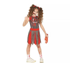 Déguisement de pom-pom girl zombie fille