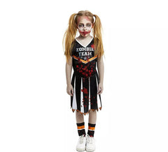 Costume de pom-pom girl de l'équipe de zombies noirs pour filles et adolescentes
