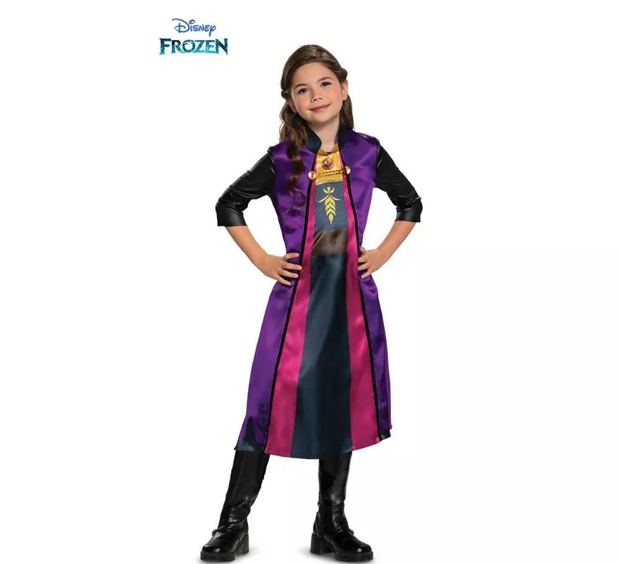 Translation missing: fr.Disfraz de Anna Viajera Disney Básico plus para niña