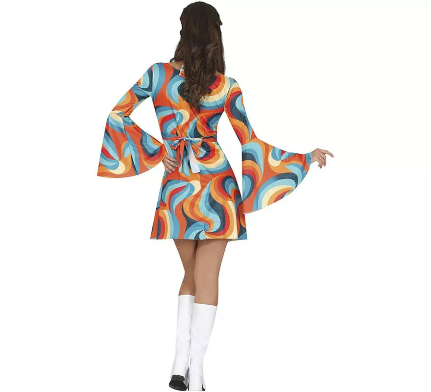 Translation missing: fr.Disfraz de Años 70 curvas multicolor para mujer