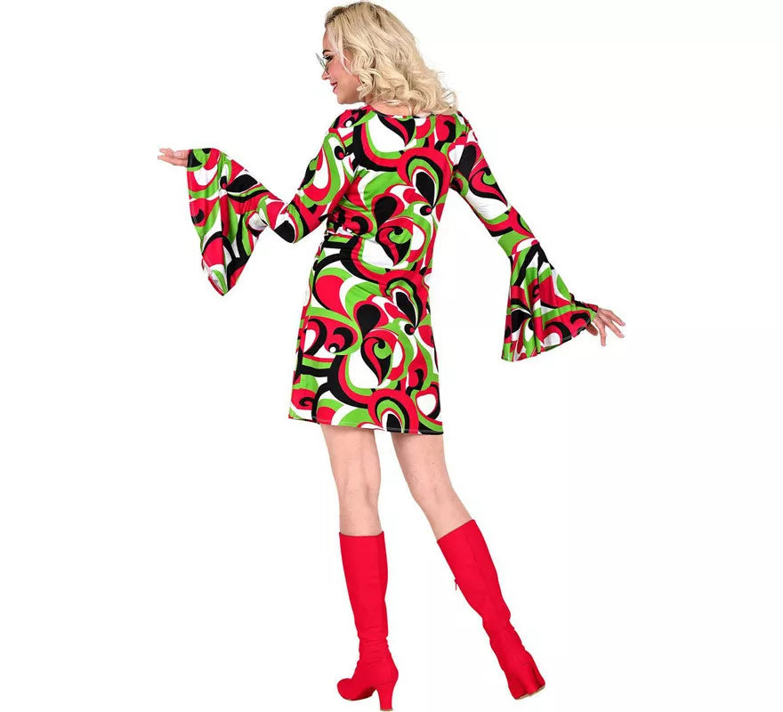 Translation missing: fr.Disfraz de Años 70 Groovy Style Vestido Corto para mujer