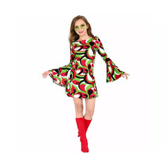 Déguisement robe courte style années 70 femme