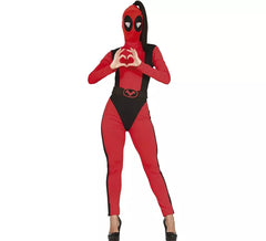 Déguisement anti-héroïne rouge femme