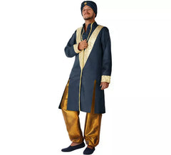 costume arabe pour les hommes bleu et or