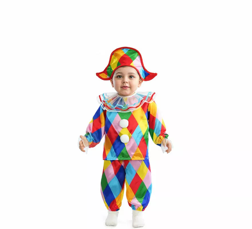 Disfraz de Arlequín multicolor para bebé
