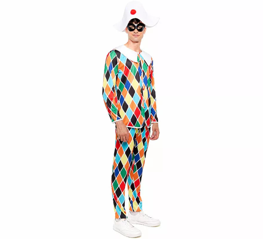 Translation missing: fr.Disfraz de Arlequín multicolor para hombre