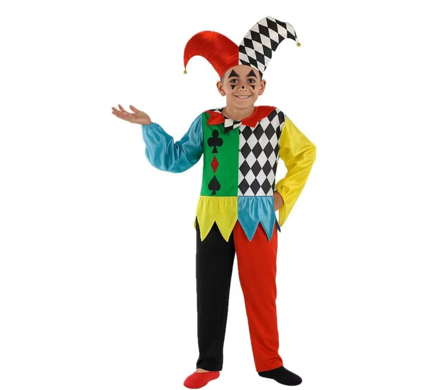 Disfraz de Arlequín Multicolor para niños