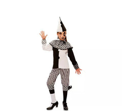 Déguisement de Arlequin Blanc et Noir pour fille