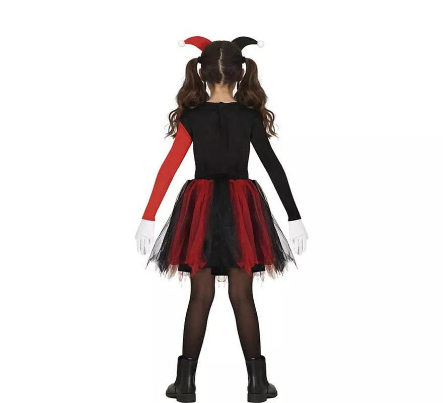 Translation missing: fr.Disfraz de Arlequina Elegante rojo y negro para niña
