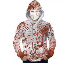 Costume de tueur sanglant avec capuche et masque pour adultes