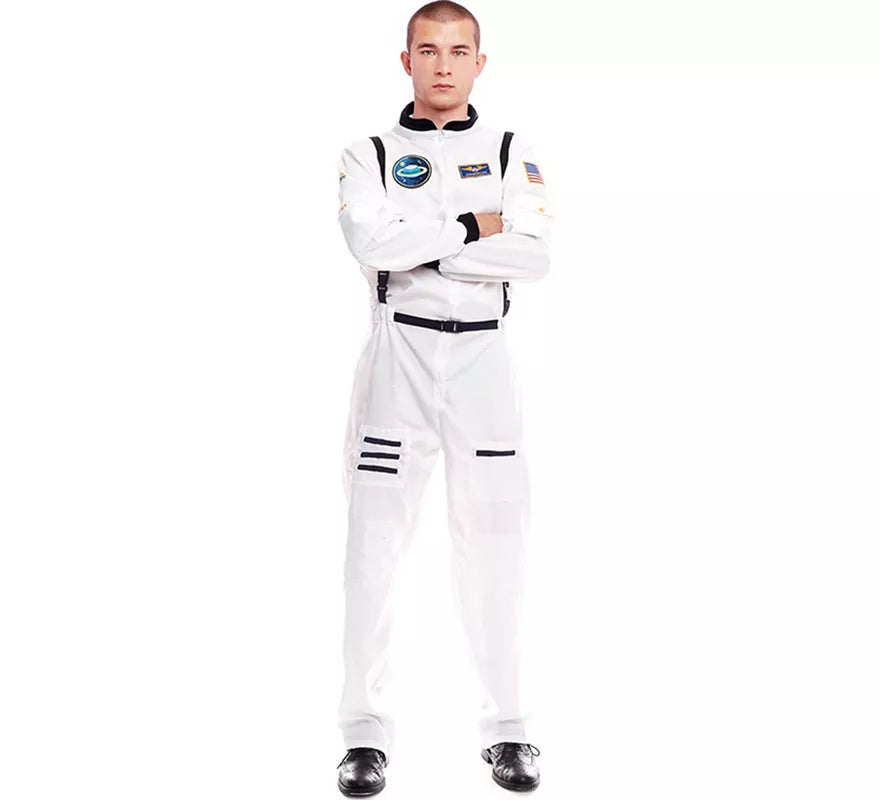 Translation missing: fr.Disfraz de Astronauta blanco con Insignia para hombre