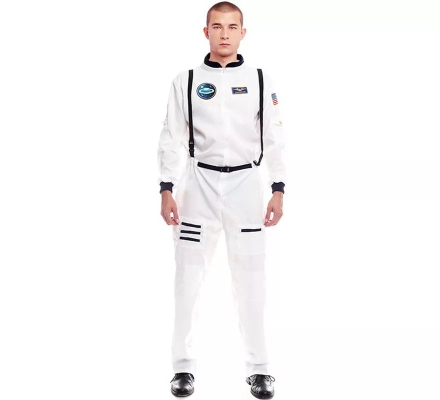 Translation missing: fr.Disfraz de Astronauta blanco con Insignia para hombre