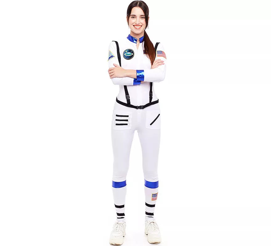 Translation missing: fr.Disfraz de Astronauta blanco con Insignia para mujer