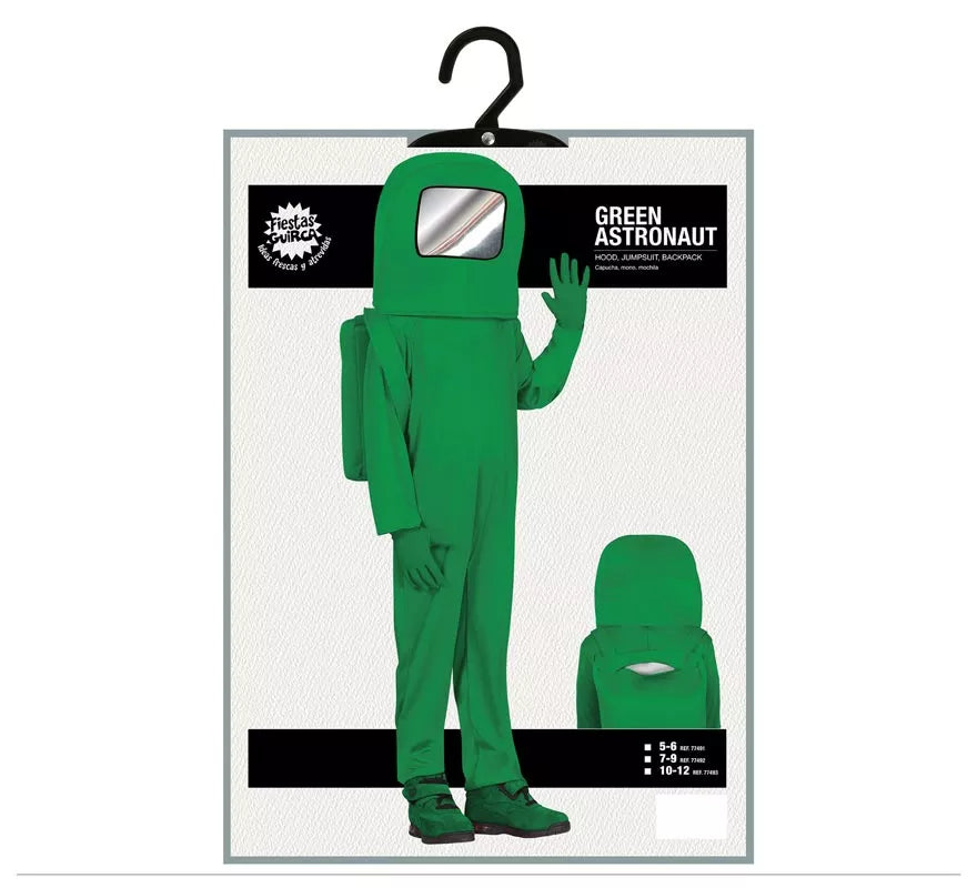 Translation missing: fr.Disfraz de Astronauta Impostor Verde para niños