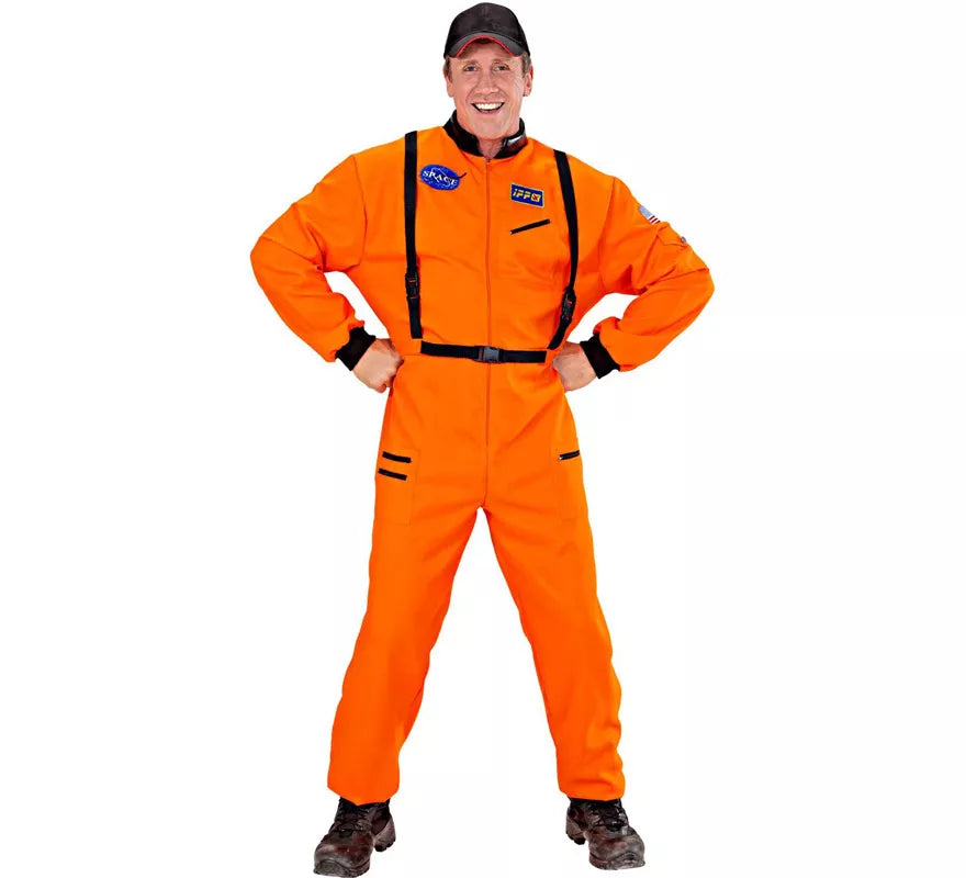 Translation missing: fr.Disfraz de Astronauta Naranja con Insignia para hombre
