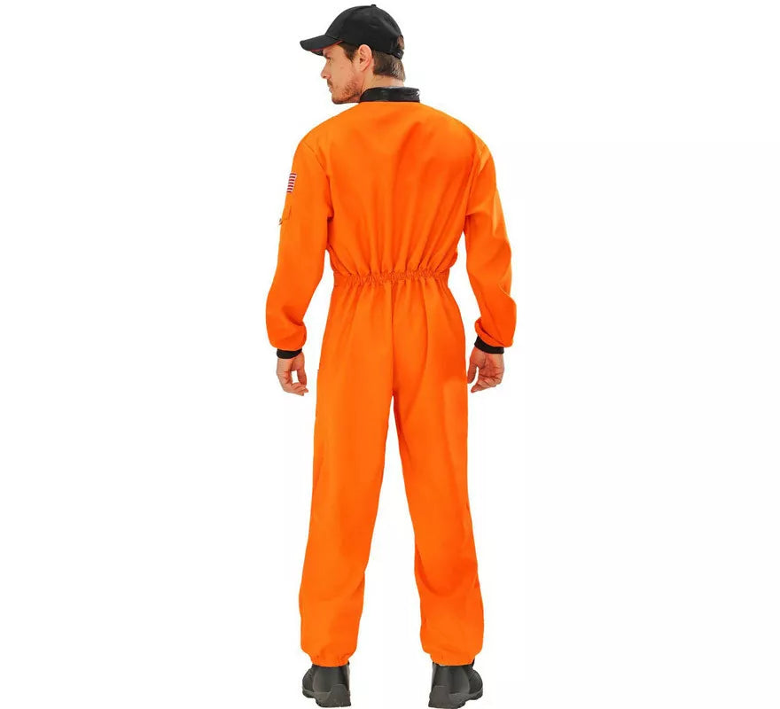 Translation missing: fr.Disfraz de Astronauta Naranja con Insignia para hombre