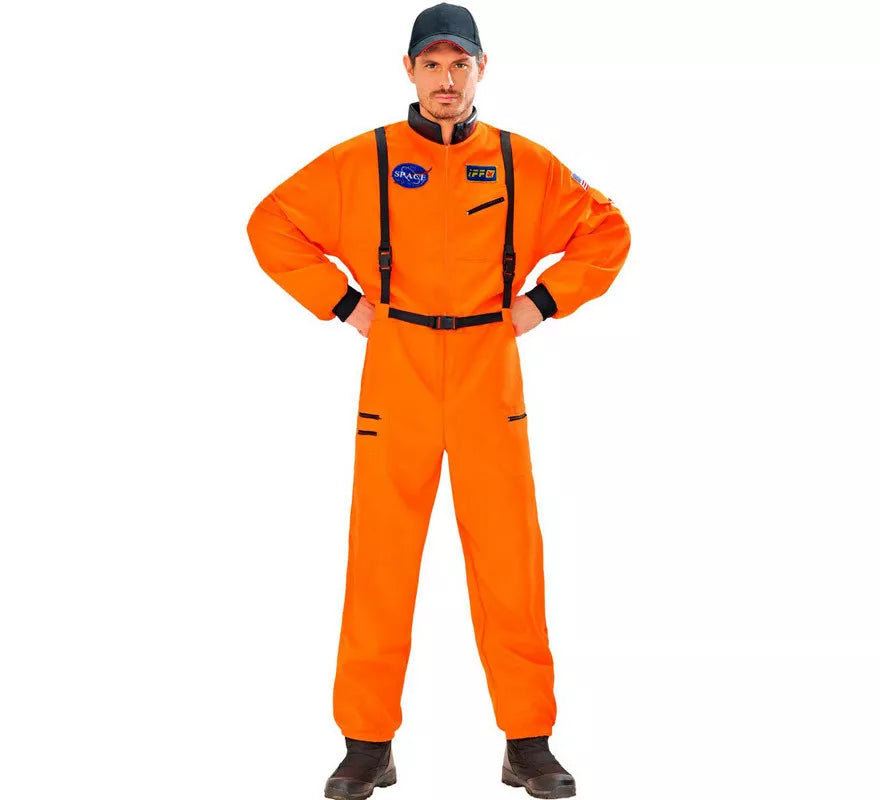 Translation missing: fr.Disfraz de Astronauta Naranja con Insignia para hombre
