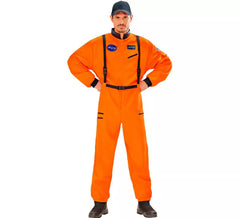 Déguisement badge astronaute orange homme