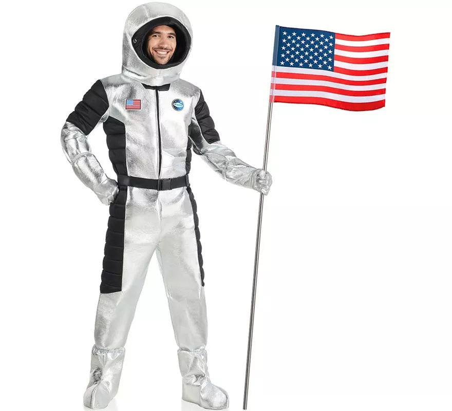 Translation missing: fr.Disfraz de Astronauta US plateado para hombre