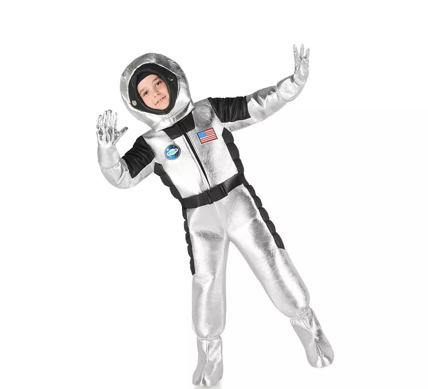 Translation missing: fr.Disfraz de Astronauta US plateado para niño
