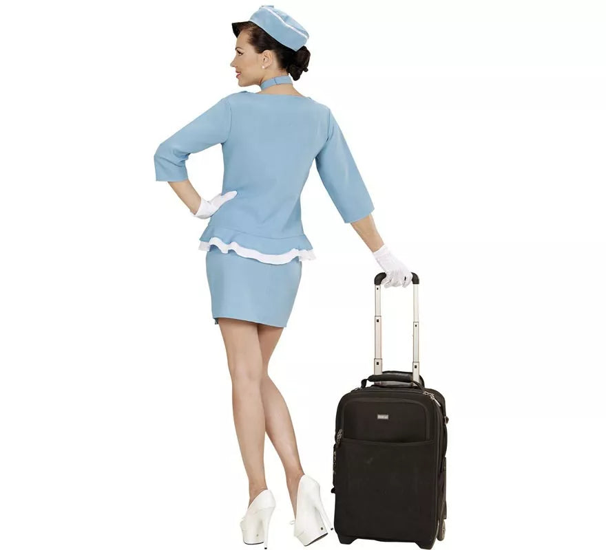 Translation missing: fr.Disfraz de Azafata azul con corbata para mujer
