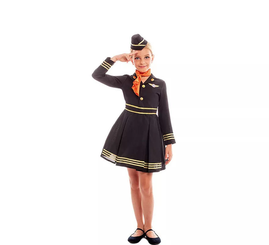 Translation missing: fr.Disfraz de Azafata de Vuelo Elegante con Gorro para niña