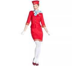 Déguisement de Hôtesse de l´Air Rouge pour femme