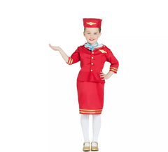 Déguisement de Hôtesse de l´air Rouge pour fille