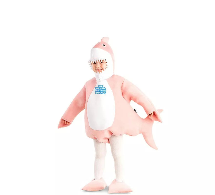 Translation missing: fr.Disfraz de Baby Shark rosa con capucha para bebé y niños