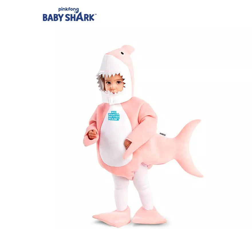 Translation missing: fr.Disfraz de Baby Shark rosa con capucha para bebé y niños